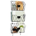 Hanging Wall File Holder Wall Mount Metal Wall File Organizer 3 Pockets Mail 