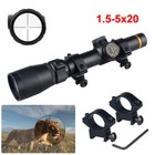 Riflescope 1 5-5 X 20mm Mil-dot Scope Reticle Scope Hunt  11mm Tube Rings