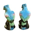 Vintage Handpainted Japan Ceramic Parrot Tropical Bird Salt Pepper Shakers Set