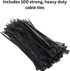100-pack Heavy Duty 14 Inches 120 Pound Cable Zip Tie Down Strap Wire Nylon Wrap