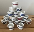 Nfl Football Teams Mini Miniature Ceramic Coffee Mugs Team Logo Cups-lot Of 17