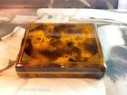 Tortoiseshell-art Deco Vintage Powder Compact  Makeup Mirror-0o