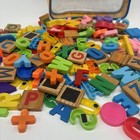 Alphabet Fridge Wood   Plastic Magnets Letters   Numbers With Carrying Bag 1 Lb