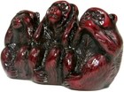 Three Wise Monkey Statues No See No Hear Speak No Evil Red Resin Figures New
