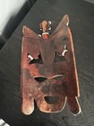 Vintage African Tribal Wooden Mask Hand Carved   Painted Unique Collectible