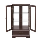 Lighted Curio Cabinet Glass Door Retro Design Adjustable Shelves Storage Display