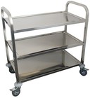 Commercial Stainless Steel 34 x18   3 Shelf Utility Kitchen Metal Cart On Wheels