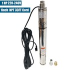 1hp 3  Deep Well Submersible Pump 380 Ft Max Long Life 220v 10gpm Sub 33ft Cord