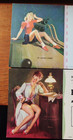 2 Vintage 1949 Advertising Ink Blotters W  Pin Up Art Pin-up Girlie