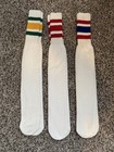 Vintage Striped Tube Socks Nwot Red green  1980 s 3 Pairs rare skate