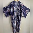 Vintage Japanese Kimono Cotton Robe Duster Tokyo Geisha 90   s