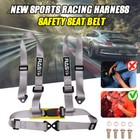 2x Gray 4 Point 2  Strap Racing Harness Seat Belt Rzr Xp Turbo Canam X3 Atv Utv