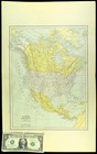 Vintage North America Map Wall Art Old Original Atlas Map Late 1800s Ca 1886