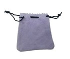Lot Of 4 Lavender Genuine Suede Leather 3  Drawstring Pouch Bag Jewelry Coins
