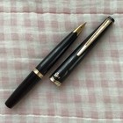 Pilot Elite Short Pocket Fountain Pen 14k 585 Gold Fine Nib Black Vintage Japan