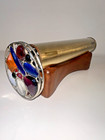 Lrg 11  Vtg 1988 Chesnik-koch Brass Kaleidoscope Stained Glass Wheel - Pristine