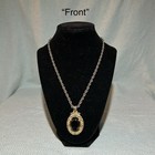 Vintage Smoky Topaz Glass Parure Necklace Bracelet Earrings Gold Tone Set