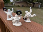 3 Small Michelin Man Cast Iron Figurines Tire Advertising Bibendum Giveaways