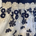 Vintage Laura Ashley Girls Formal Dress Size 4 Navy Floral Lace Gold Flower