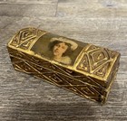 Vintage Italian Florentine Jewelry Trinket Box Gold Domed Chest