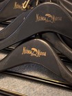 Vtg Neiman Marcus Black Plastic Suit Hangers Gold Logo Metal Price Per Hanger