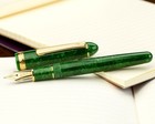 Platinum  3776 Celluloid Fountain Pen With  14k Gold Fine Nib Jade