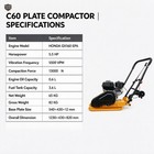 C60 Plate Compactor 5 5hp Honda Gx160 Gas Vibration Tamper For Soil   Asphalt