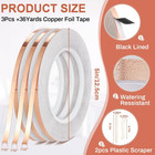 Innconee 5 Pcs Black Backed Copper Foil Stained Glass 7 32 In X 108ft