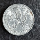 1943 1 Koruna Bohemia   Moravia Zinc Coin
