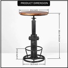 Industrial Bistro Bar Table 38 6-44 4inch Height Adjustable Farmhouse Pub Tab   