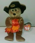 Ty Beanie Baby Plymouth Thanksgiving Bear 8 5  New Mwmt Plush Stuffed Animal Toy