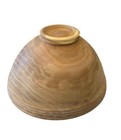 Hand Turned Wood Wooden Bowl Raw Organic Handcrafted Grain Ridged Accent