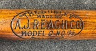 Antique 1910s A j  Reach Co The Burley Model C 10 0 Wood Baseball Bat 33    Vtg