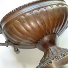 Antique Primitive Copper Red Bronze Tazza Centerpiece Bowl Hand Wrought Pedestal