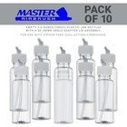 10 Airbrush 3 4oz Plastic Jar Bottles 60   Angle Adaptor Lid Assembly Connector
