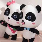 Hot 25cm Pcs Baby Bus Cute Panda Plush Toy Doll Soft Stuffed Cartoon Animal Toy