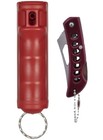 Police Magnum Pepper Spray 1 2oz Red Flip Top Keychain Pocket Knife Self Defense