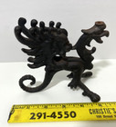 Vintage Cast Iron Gothic Griffin Gargoyle Dragon Black  read