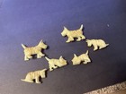 Vintage Tiny Scotty Dogs Westie Terrier Puppy Set Of 6 Carved Celluloid Japan