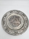 Antique Persian Ghalamzani Tinned Copper Plate Middle Eastern Engraved