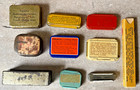 Mixed Lot Of 10 Vintage Tin Small Metal Container Boxes Mulford Violet-taj Mahal