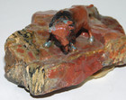Hand  Carved Red Stone Bison Figurine Native Buffalo Sculpture