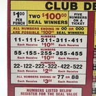  1 00 Club Deal Punch Card Game Board Play Raffle Gambling New 612 Hole Money