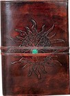  Leather Journal Refillable Lined Paper Sun Tree Of Life Handmade Medium