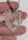 Vintage Genuine Waterford Crystal Heart 2  Pendant 22  Sterling Silver Necklace
