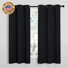 Black Blackout Curtains For Bedroom 42  Wide X 63  Long 2 Panels