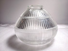 Vintage Industrial Heavy Prismatic Holophane Glass Shade 3   Fitter