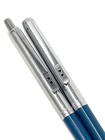 Vintage Paper Mate Ballpoint Pen   Mechanical Pencil Set Blue  Chrome