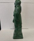 Vintage 1940   s 9 Inch Chinese Green Glazed Ceramic Shou Lao Longevity Figurine