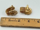 Vtg Gold Mesh Cufflinks Medusa Head Style Mythical Face Statement Gold Tone